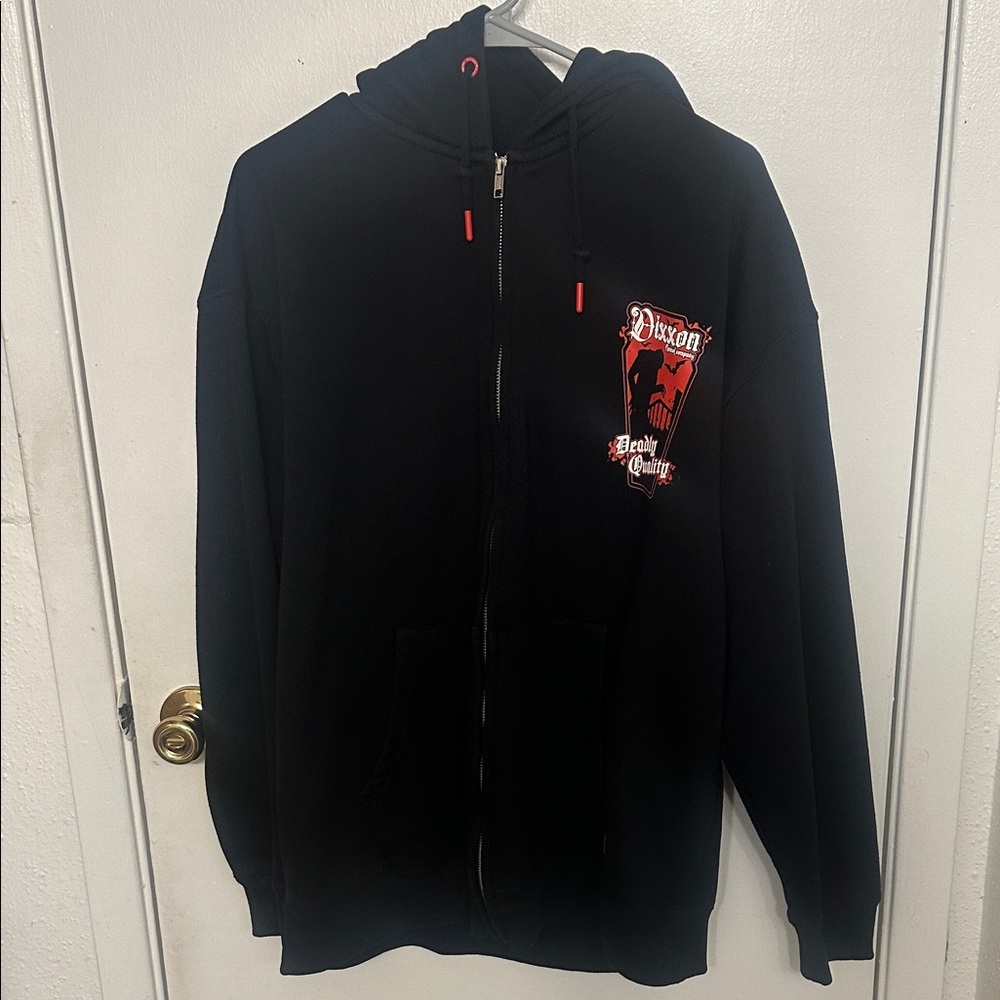 DIXXON Nosferatu Black Zip-Up Sweater with Red print
